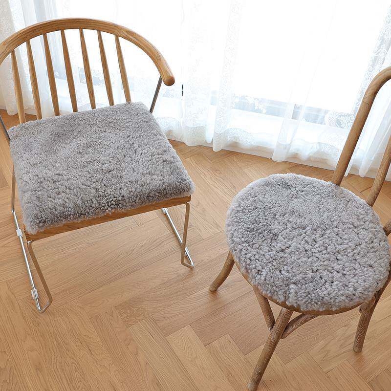 之亿毛众垫圆卷形椅垫方垫沙发垫纯羊毛椅垫餐椅MDU垫坐凳子化妆