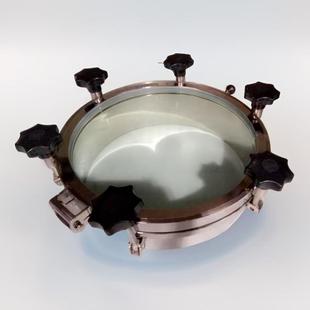 人不锈人钢法兰全视镜孔盖304大玻人孔316透明DAP投料压力视镜璃