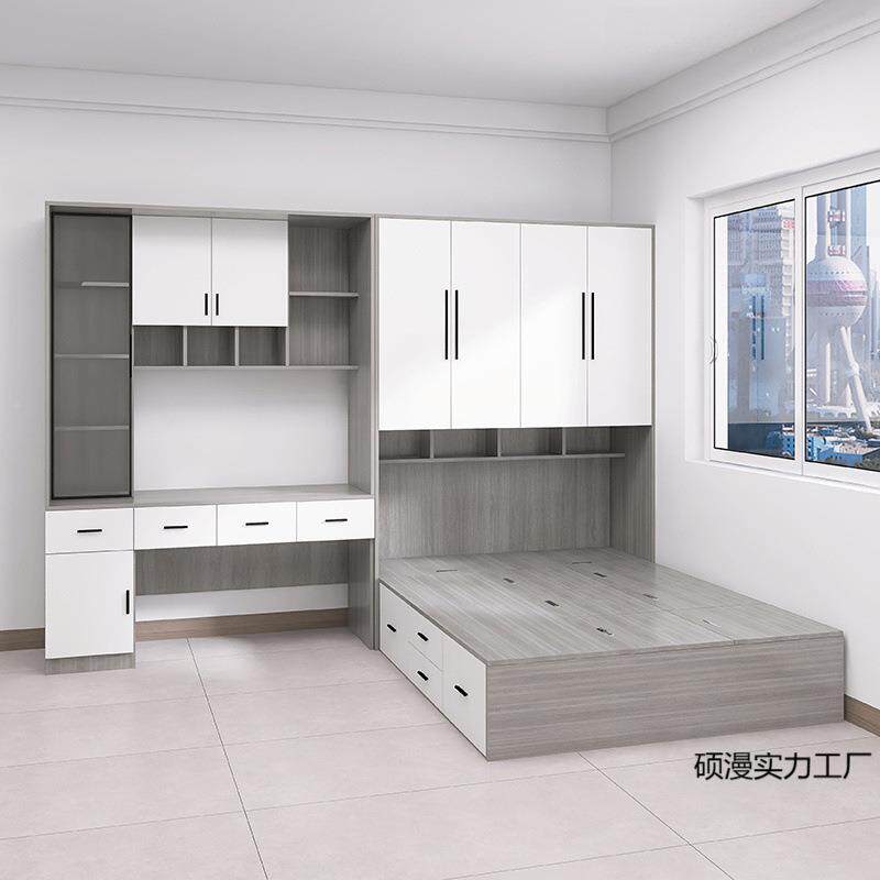 家硕漫实力用儿童房室榻榻卧米床套装衣柜一体组桌合户型带侧小柜