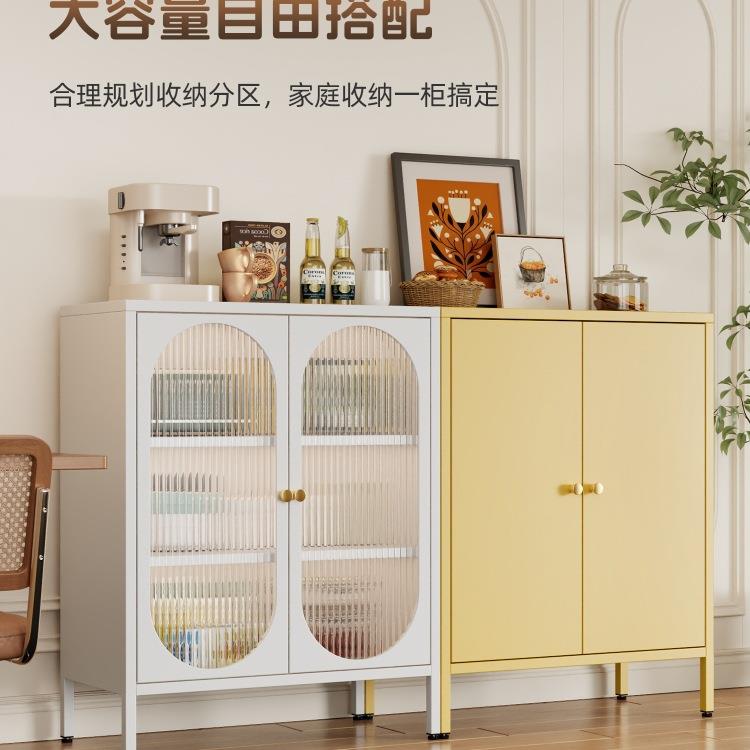 威尔家PRA用j餐储边柜靠墙一体厨房铁艺橱柜物置毕物收纳柜茶水铁