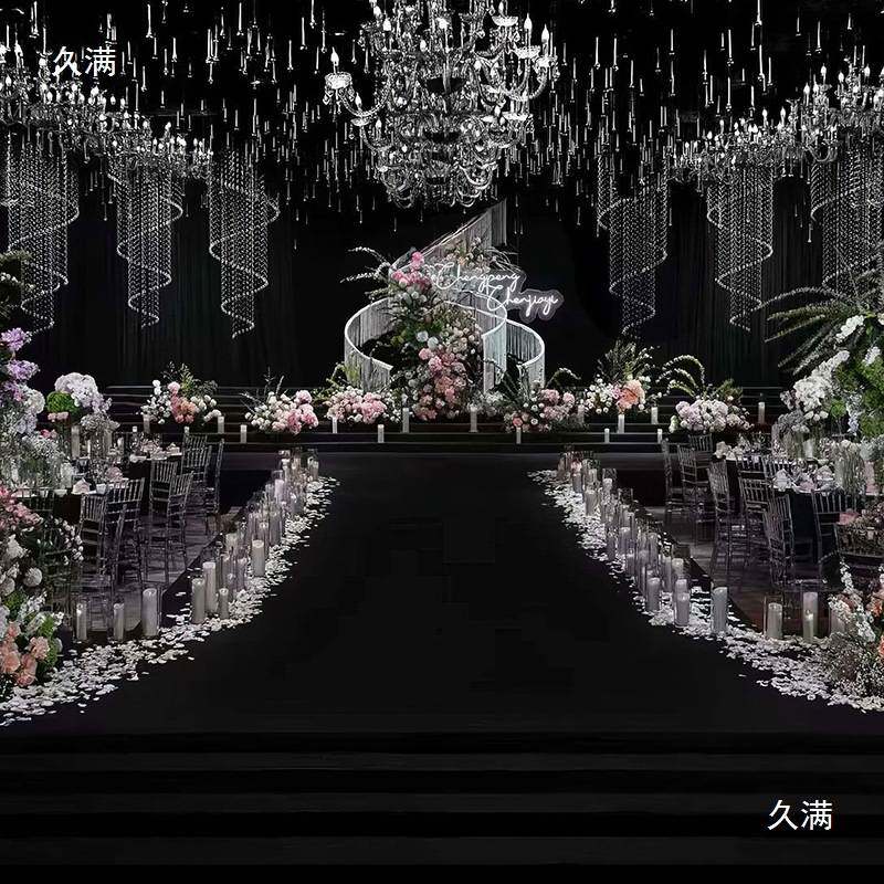 螺旋水晶珠串婚庆道具菠萝珠帘婚礼吊顶装饰背景布置珠链成品