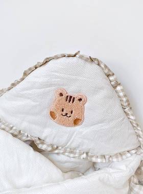 棉婴儿抱被生儿包被春秋季220802初生包单宝宝加冬绒新包纯裹被子