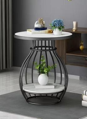 轻奢岩板边几角几客厅沙BNF发几侧边柜简约阳创圆意网红小茶小桌