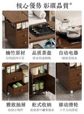 UNE沙置发边几茶桌家用茶几非实2木茶可移动物架客台厅侧边柜025