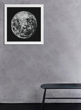 现代简约月业球表面装黑白工风挂画酒20230317店样板房客厅卧室餐