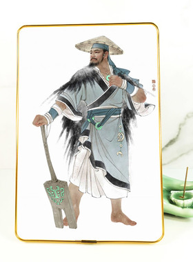 大禹治水图摆台挂墙相框画 古代人物画像家用摆件壁画装饰画定制
