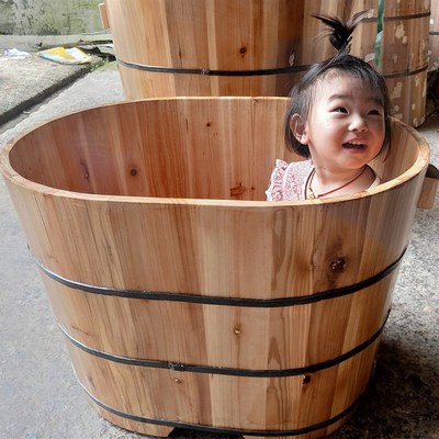 婴幼儿洗澡木盆小孩泡澡木桶浴桶沐浴桶盆儿童药浴母婴店加厚浴桶