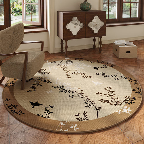 圆形地毯中古风高级感家用客厅摇椅垫书房转椅卧室复古梳妆台地垫