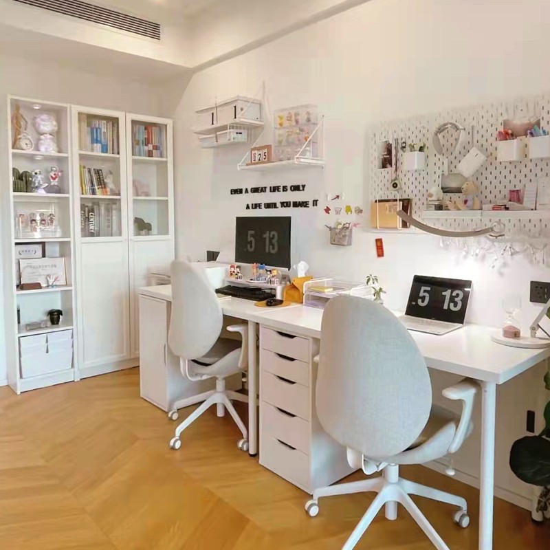 可比熊实木儿童书桌学生简易写字台电脑桌梳妆台抽屉柜现代简约