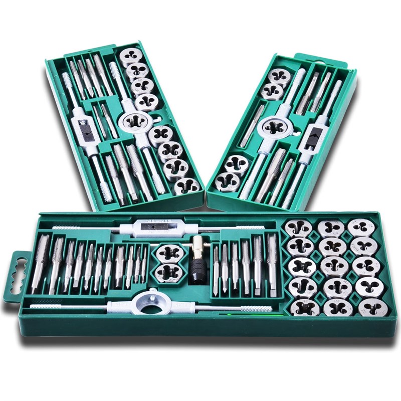 得威斯件20件件丝锥板牙装工具手用丝攻扳手扳牙绞手公制