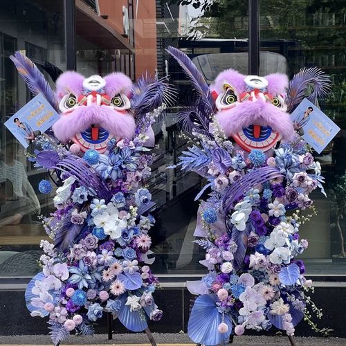 儿童狮子头舞狮头套醒狮开业花篮小狮头塑料羊毛狮开业花篮醒狮头