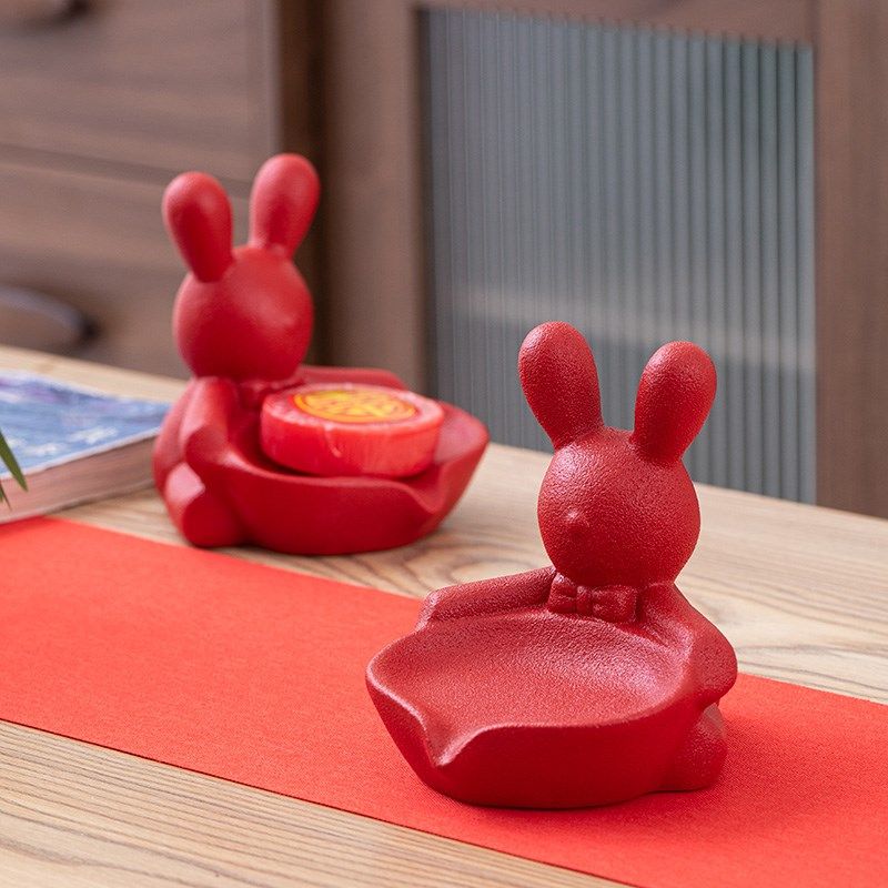 结婚创意香皂盒沥水不积水皂托陶瓷磨砂红色家用肥皂碟免打孔皂架