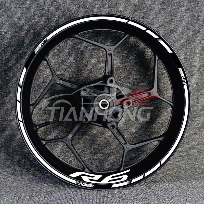 新款机车YZFR1R6R125轮毂改装轮圈钢圈反光防水贴花贴纸