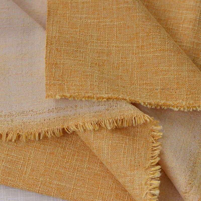 竹节亚麻布料纯色棉麻布抱枕箱包桌布高端沙发布料面料自己做