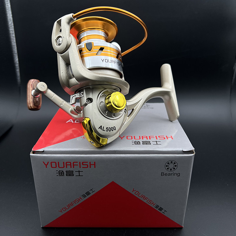 全金属头5000渔轮7000远投轮斜线杯粗抛线纺车轮鱼线轮路亚通用轮
