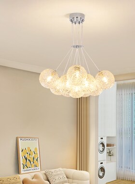 客厅灯现代简约店铺商用月球餐厅灯云朵卧室吊灯LED中山灯具K271