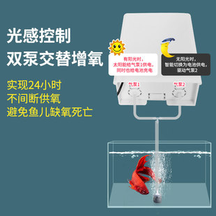 太阳能增氧泵户外养鱼氧气泵鱼塘专用鱼缸打氧机气泵充氧泵加氧泵