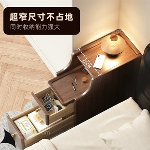 三梦纯实木沙发边几客厅侧边柜可移动小茶几阳台小桌子卧室置物柜