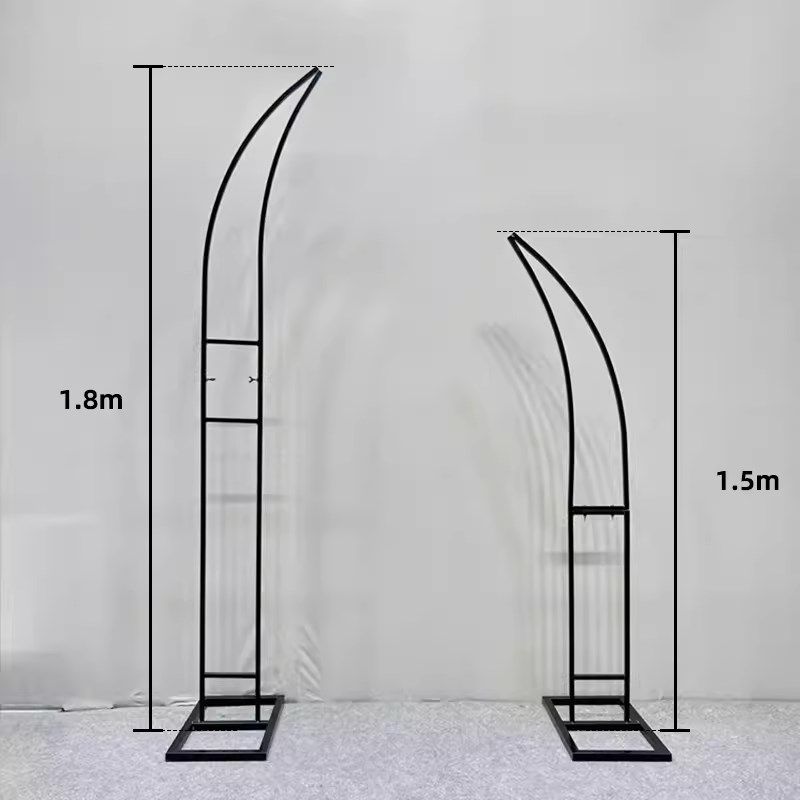 新款婚庆道具牛角拱门分体月牙森系装饰婚礼花架婚礼舞台装饰路引