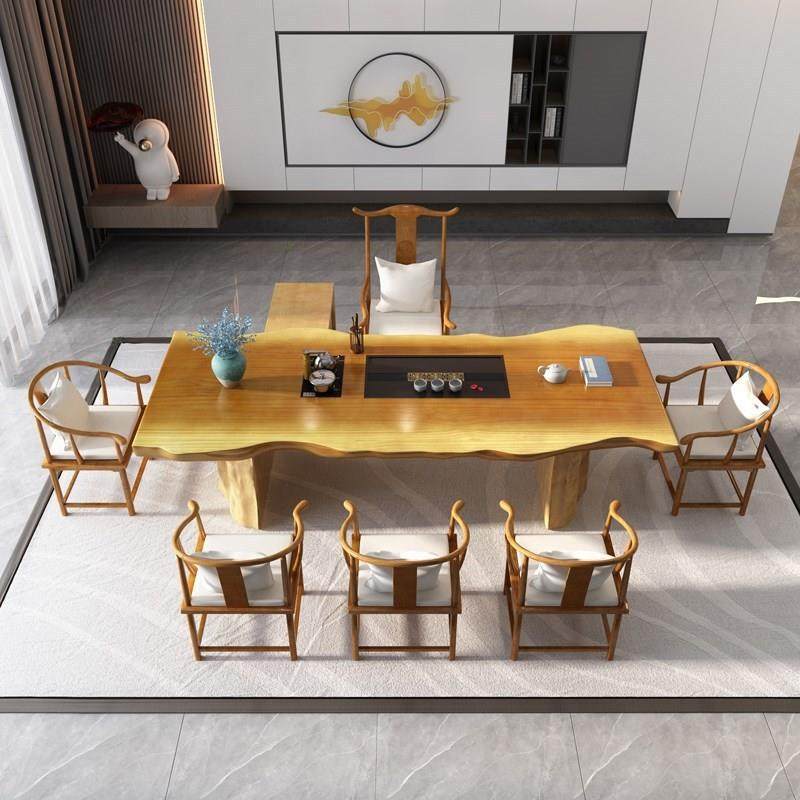 新中式茶桌椅家用客厅大板防烫喝茶桌子办公会客茶桌简约整板茶台,3C数码配件,其它配件,淘宝优惠券,粉丝福利购,淘宝优惠卷