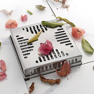 阳台花园室外地漏304不锈钢防树叶防堵天台110管75管50防臭器15cm