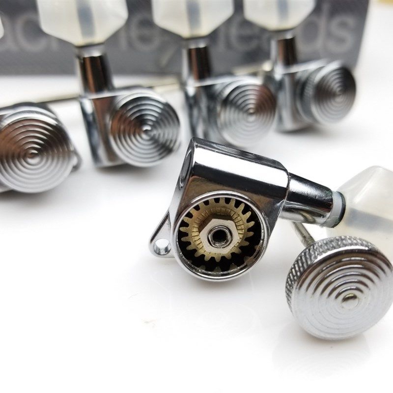 韩产 银色 电吉他自锁琴头钮 锁弦卷弦器 白珍珠白玉弦轴琴钮弦钮