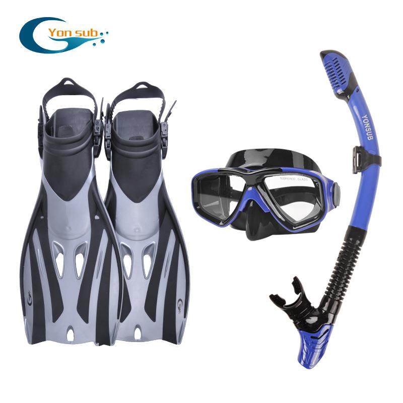 YONSUB浮潜三件套装自由潜水镜面罩水呼吸管长脚蹼装备