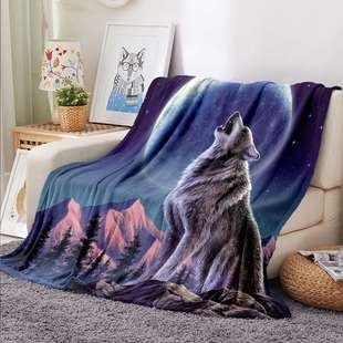 2021厂家 狼系列 法兰绒 现代简约 凶狼独行 个性特制 LLFLR1058