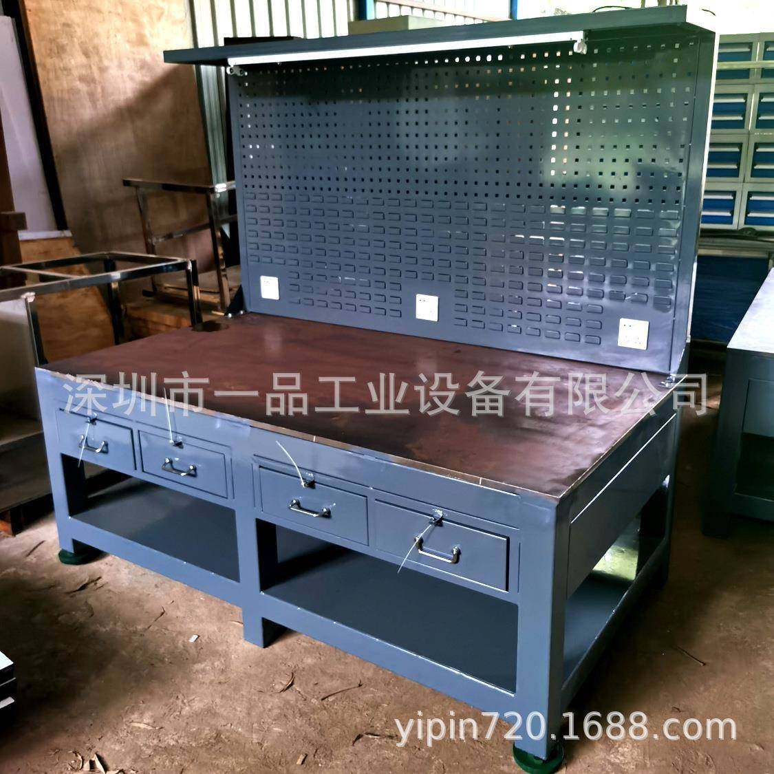 一品钢板钳工飞模台a3钢板工作台带挂板飞模工作台钢板模具工作台