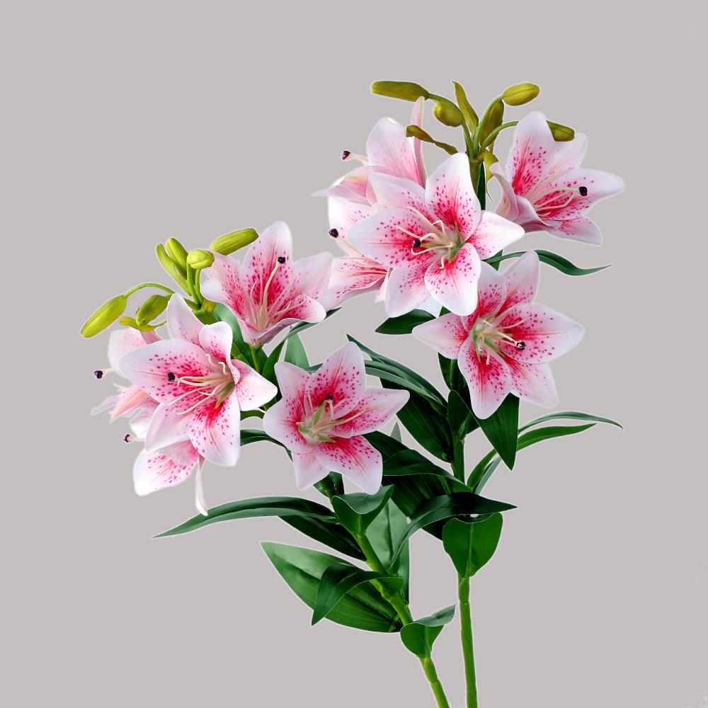 新款 3D多头百合花高级感仿真花 轻奢家居摆花婚礼婚庆布置装饰花