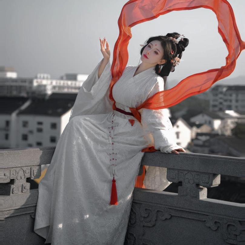 立体披帛哪咤混天绫铁丝实拍古风红色天飘带飘纱丝带绸缎汉服配饰