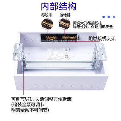 照明配电箱家用明装回电盖面板半塑明装17/气20路箱空开关盒用配