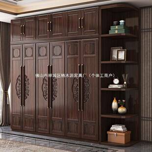 紫木金檀木实衣衣柜中简式衣橱家用现代见详情约挂柜多组合边柜组