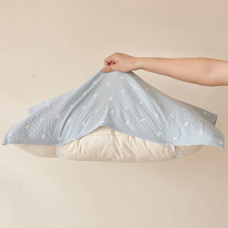 F99SMH8S枕巾对纯棉一装可固定绑带纱油布枕头巾轻奢感防头加夏大