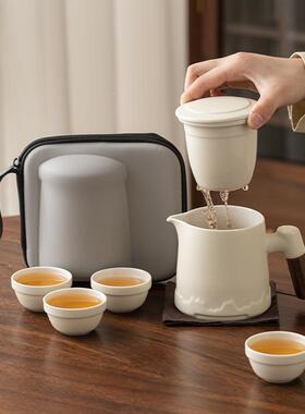 旅行具小茶套装户外泡37206茶壶喝茶便携式快客杯壶四杯银业行企
