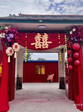 婚庆牛奶布F986MH59红色布户外婚礼丝场景布背置景布婚礼堂吊幔顶