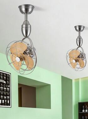 新款摇头小吊扇咖啡书房厅餐卧室变挂壁风扇吧台厅创意EVB复古频