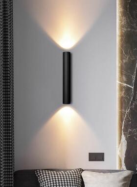 LED室外圆筒黑色白色双头酒店背景卧室过道楼梯双头工程壁灯