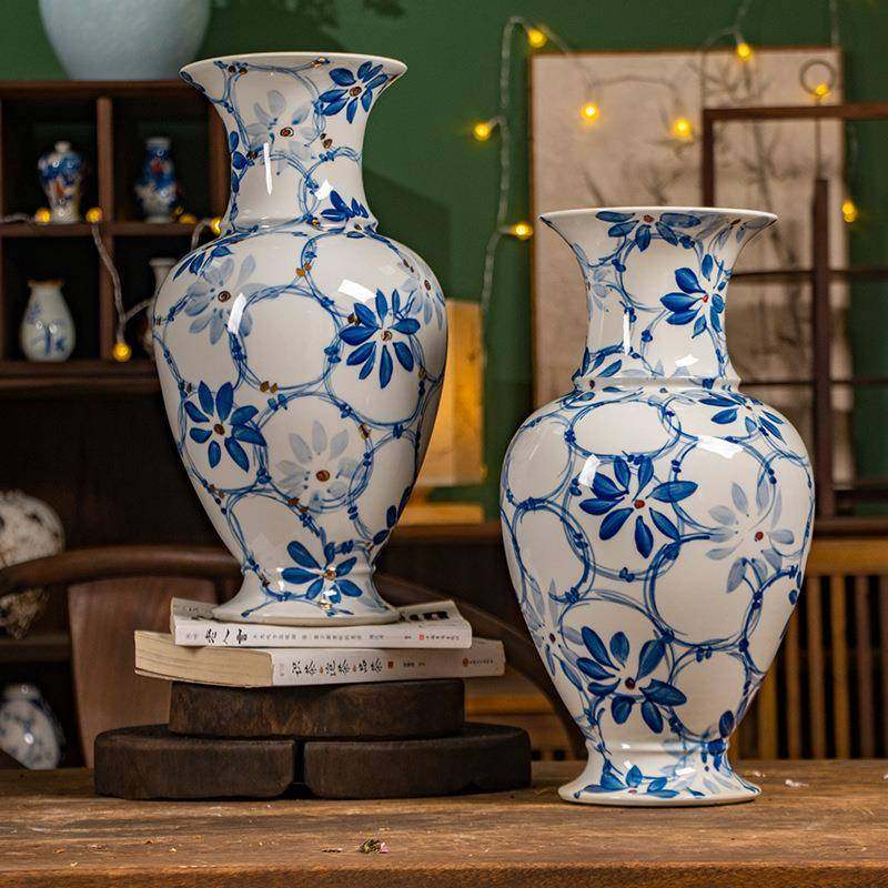 雨彤“手作瓷”老艺人匠心制作 陶瓷纯手绘轻奢陶瓷花瓶 玄关摆件