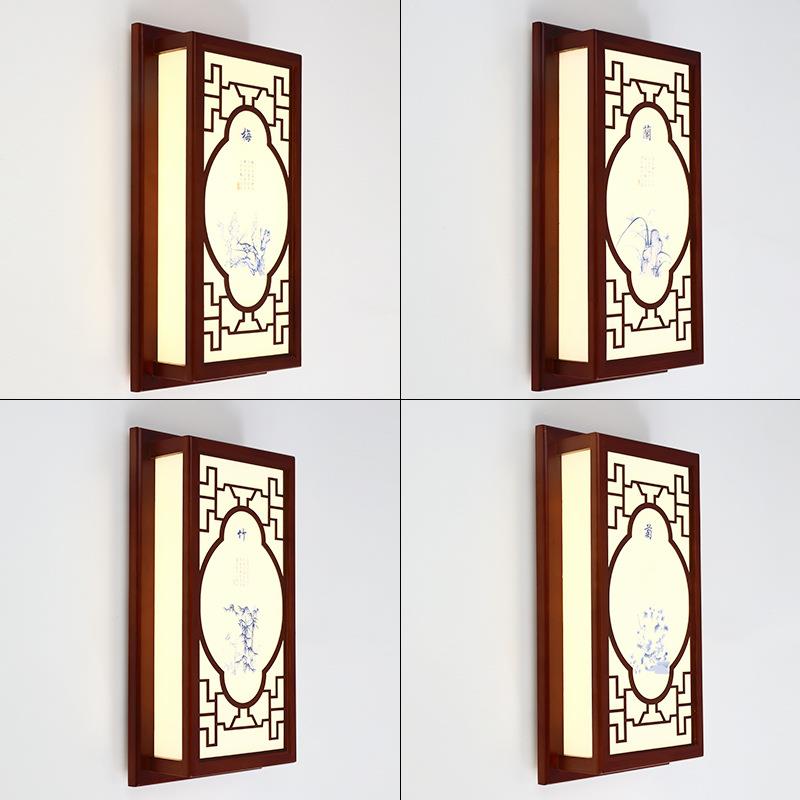 2021新款中式实木仿古壁灯中国风创意复古过道走廊玄关床头壁灯