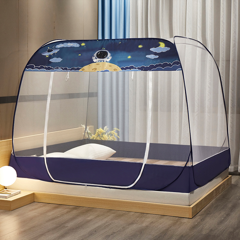 家用蚊帐蒙古包免安装可折叠1.5米床拉链加密帐篷单人1.2m单双门