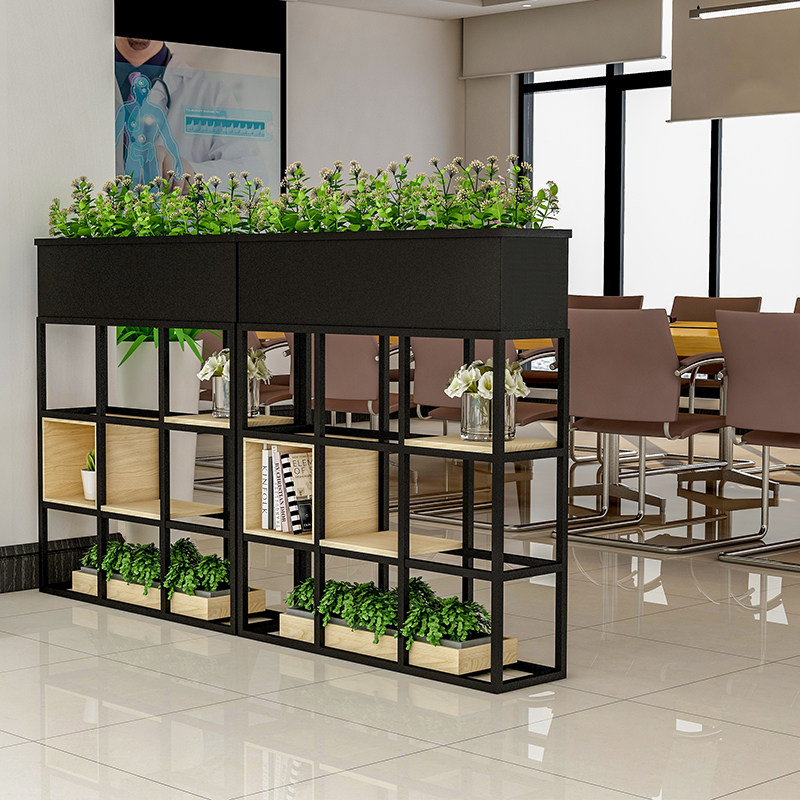 铁艺办公室矮隔断柜置物架食堂餐厅饭店屏风卡座围栏书架绿植花架