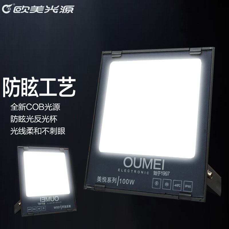 欧美光源 LED投光灯户外防水高杆灯路灯广告牌射灯园林照明篮球场