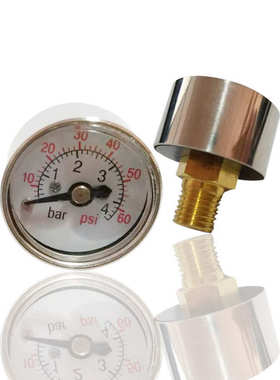 微型压力表不锈钢压力表迷你压力表Y25压力机芯3/8-24UNF4BAR型