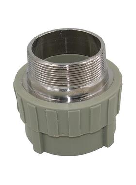 灰色PPR内外丝直接4050管配件不锈钢63铁直通75内外90牙110