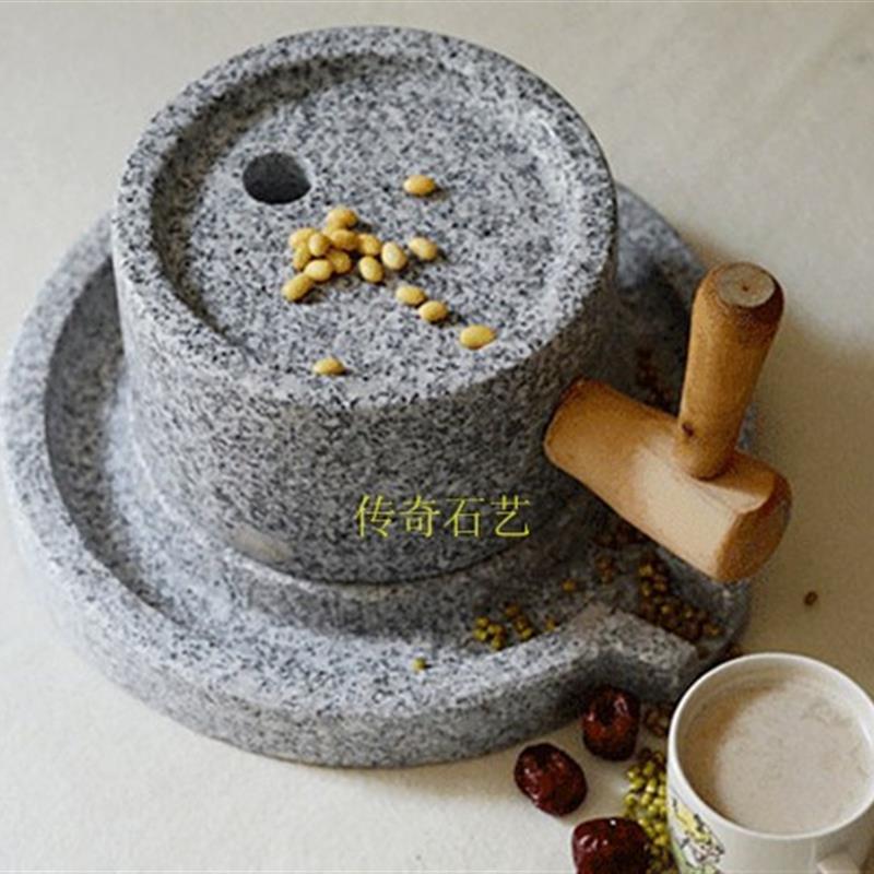 天然麻石打造石磨家居慢工细磨手工石头磨豆浆机惠安石雕磨坊磨盘