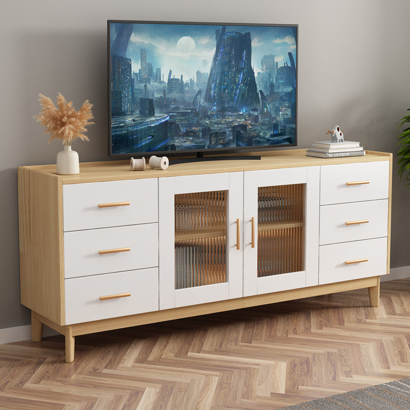 全实木松木电视柜现代简约柜家用卧室落地款柜高客厅电视机储物柜