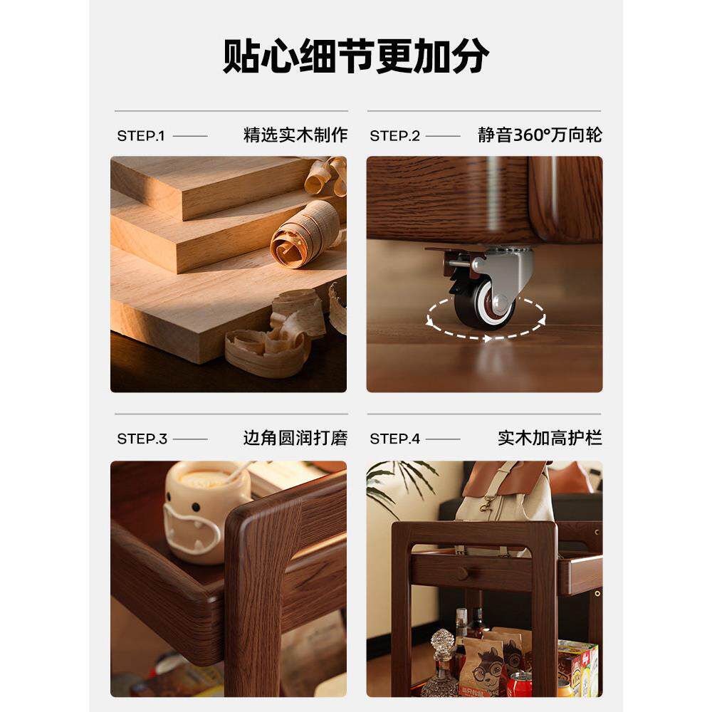 全实木儿47童书包架书架地家用桌物架客厅简旁置约卧落室移动小书