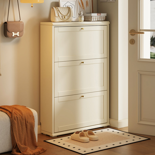 收纳翻斗柜大容量极窄多层 柜超薄款 实木鞋 柜超窄门口玄关家用放鞋