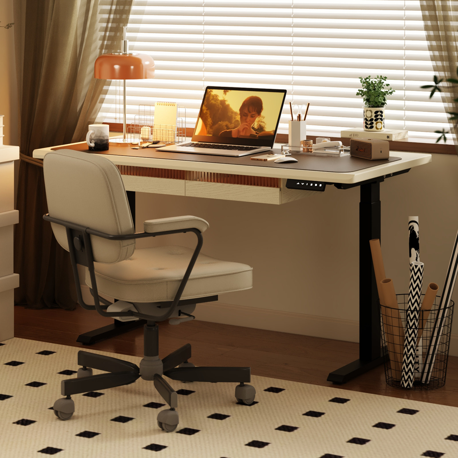 电动升降桌实木电脑桌家用办公桌学习书桌电竞桌智能可升降工作台,住宅家具,电动升降桌,淘宝优惠券,粉丝福利购,淘宝优惠卷